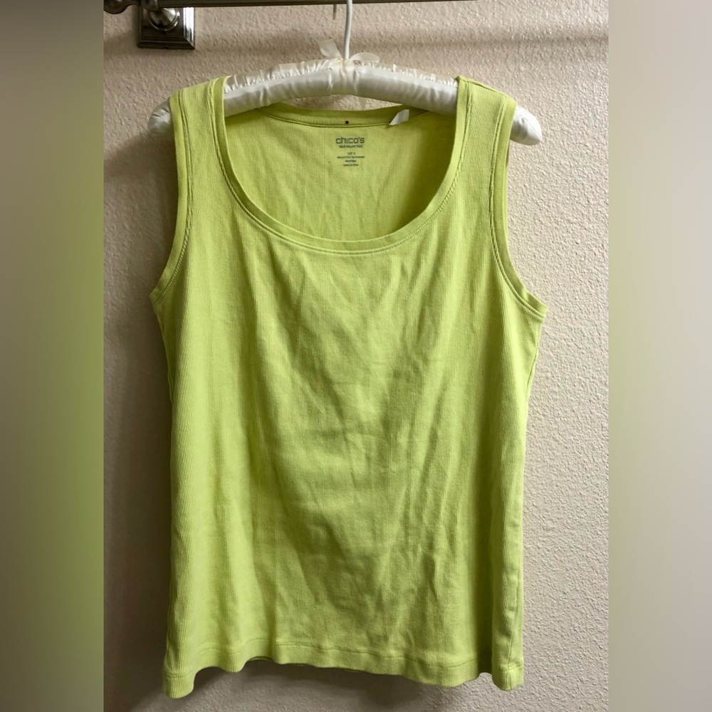 Chico's Bright Lime Scoop Neck Tank